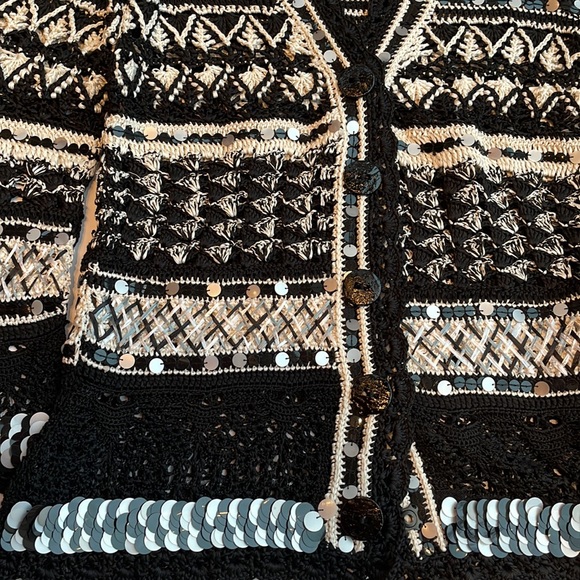 Oscar de le Renta black/white cardigan in Small/EUC - Picture 9 of 13